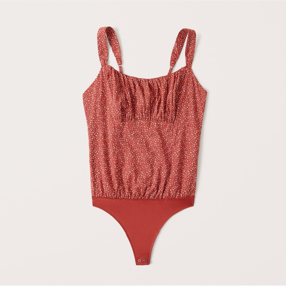 Abercrombie Ruched Cami Bodysuit Rust S